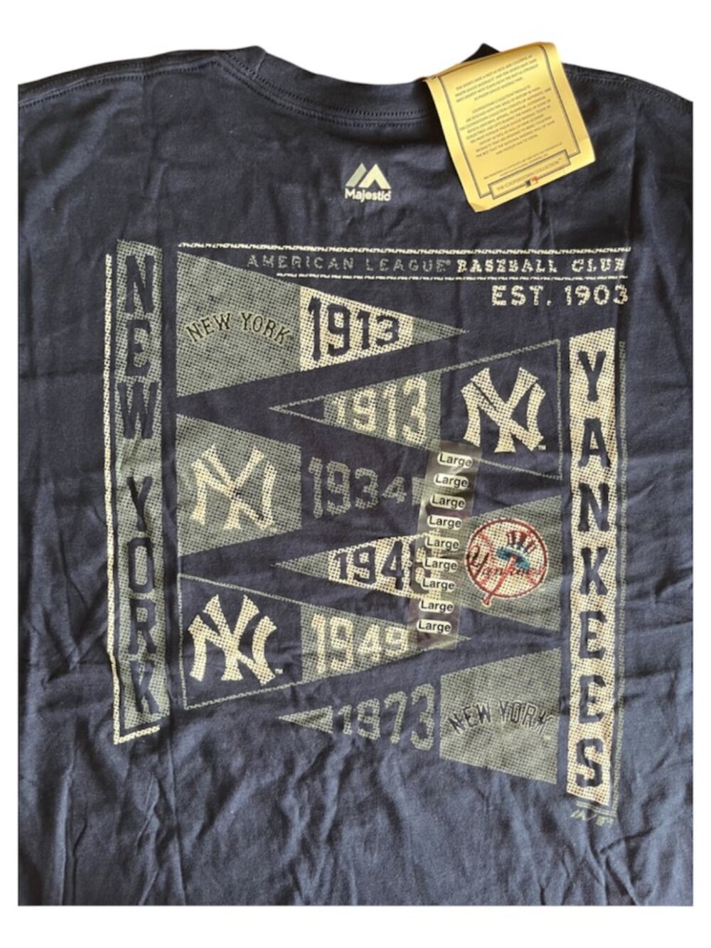 NWT Vintage Majestic New York Yankees Logo Changes Through the Years - Adult L - Picture 4 of 4